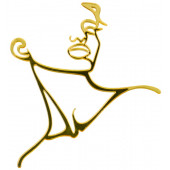 Топпер для торта Контур лица с декольте (золотой)