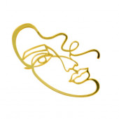 Топпер для торта Контур лица с завитком (золотой)