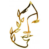 Топпер для торта Контур лица с маленькой веткой (золотой)