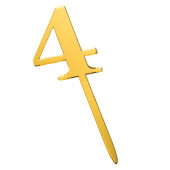 Топпер цифра 4 золото 3,5*5см