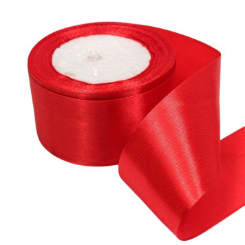 Лента Атласная Сатин 5см*25ярд Красный 1/4 1/160