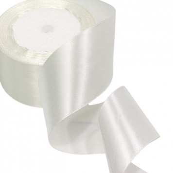 Лента Атласная Сатин 5см*25ярд Тёплый Белый 1/4 1/160