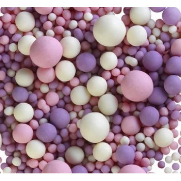 Посыпки рисовые матовые Розовый, сиреневый, белоснежный, 100г