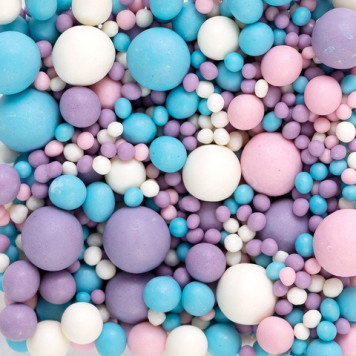 Посыпки рисовые матовые Розовый, сиреневый, голубой, белоснежный, 100г