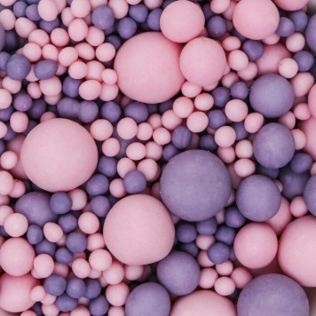 Посыпки рисовые матовые Розовый, сиреневый, 100г