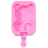 Форма для мороженого 14х8х2,5 см, "Мишутка", цвет розовый