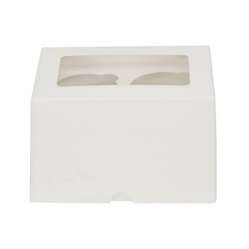 Коробка 2 капкейка 16*10*9 с окном NEW