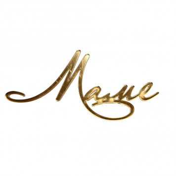 Бенто-топпер / Маме / акрил зеркальный золото