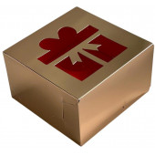 Коробка 4 капкейка золото Подарок