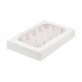 Коробка 15 конфет 25*16*3 белая