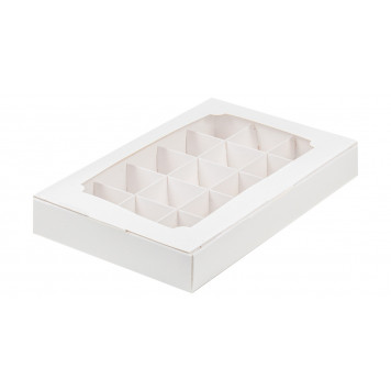 Коробка 15 конфет 25*16*3 белая