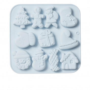 Форма для выпечки 11 ячеек "Новогоднее чудо" 18,8х18,3х1,5 см, цвет серый   9603692