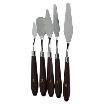 Набор мастихинов для художника, 5 предметов (1, 2, 3, 4, 5)