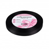 Лента атласная, 10 мм, 23±1 м, чёрная №39