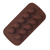 Форма силиконовая для льда и кондитерских украшений Доляна «Крик» 21×11×2 см, 10 ячеек, цвет коричневый