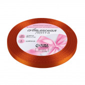 Лента атласная, 6 мм, 23±1 м, оранжевая