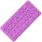 Форма для шоколада Доляна «Алфавит для бенто-тортов», силикон, 24.8×12×1.5 см, 33 ячейки, сиреневая
