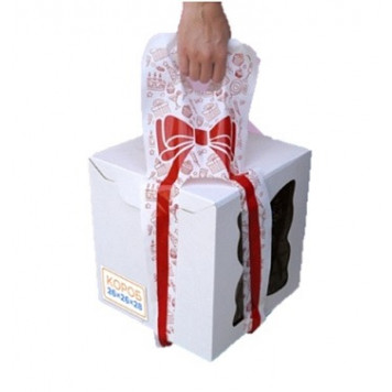 Пакеты для тортов CakeHolder XL с принтом белые 20 x 65 см