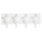 Форма для мороженого 4 ячейки 28,5х10,5х2 см "Звезда", цвет белый