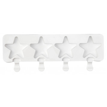 Форма для мороженого 4 ячейки 28,5х10,5х2 см "Звезда", цвет белый