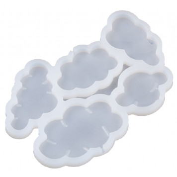 Форма силиконовая для леденцов и шоколада Облачка 5 ячеек