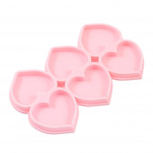 Форма силиконовая для леденцов и шоколада Сердечки 6 ячеек