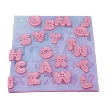 Силиконовая форма 1187 Английский алфавит-пуговки