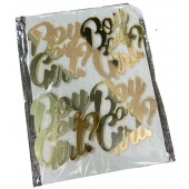 Набор топперов Girl or Boy золотой акрил, 4шт зн63