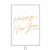 Топпер Happy New Year со вставкой белый акрил нгд22