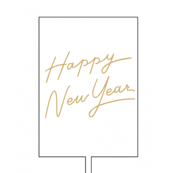Топпер Happy New Year со вставкой белый акрил нгд22