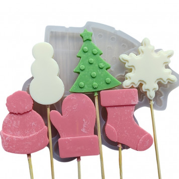 Молд Новогодние леденцы микс