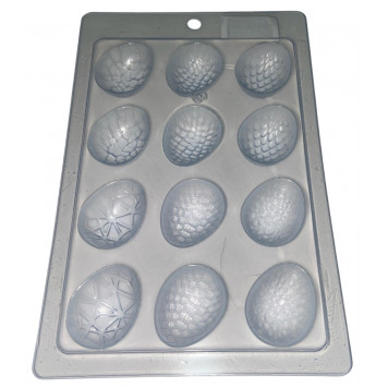 Форма пластиковая Яйца фэнтези 40мм, 12 ячеек