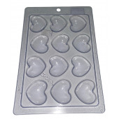 Форма пластиковая Сердце 40, 12 ячеек