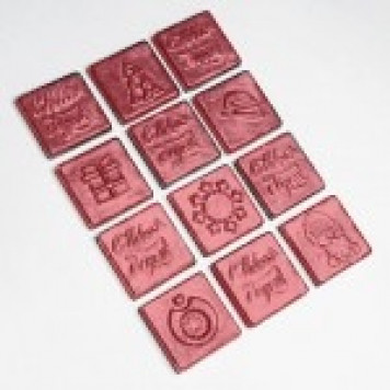 Форма для шоколада НОВОГОДНИЕ ПЛИТКИ 2, 12шт