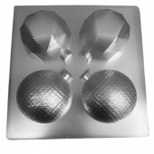 Форма для шоколада НОВОГОДНИЕ ШАРЫ (9) 7см / 4 шт