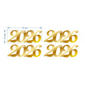 Набор топперов 2026 золотой акрил ММ, 4шт