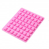Форма для мармелада 49 ячеек 18,5х15х0,5 см (2х1,5 см) "Зоопарк", цвет розовый