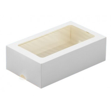 Коробка 2 ряда макарон 18*10*5 белая матовая