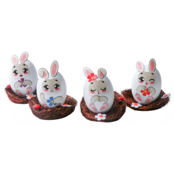 Пасхальный декор яиц «Зайки» на пасху, 14.5×15×2 см