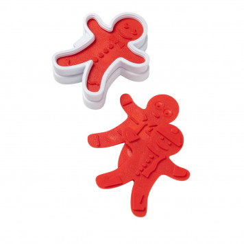 Форма для печенья Доляна «Пряничный человечек», двусторонние печати 3 шт., пресс, 13×11×3.5 см, МИКС