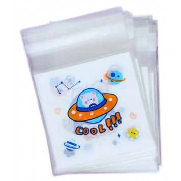 Пакет БОПП с липкой лентой, "Корейский стиль", 7*7+3см МИКС