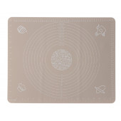 Коврик для выпечки и раскатки теста с разметкой Доляна «Капучино», силикон 50×40 см, бежевый