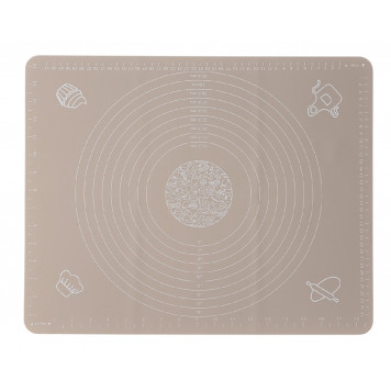 Коврик для выпечки и раскатки теста с разметкой Доляна «Капучино», силикон 50×40 см, бежевый