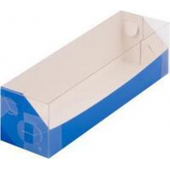 Коробка для макарон с крышкой 19*5*5 синяя