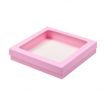 Коробка для клубники 20*20*4 розовая