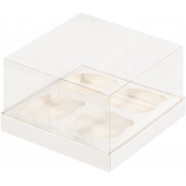 Коробка 4 капкейка 16*16*10 Премиум купол