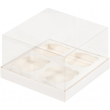 Коробка 4 капкейка 16*16*10 Премиум купол
