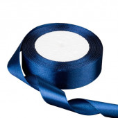 Лента атласная темно-синяя (38) 25мм, 25 метров