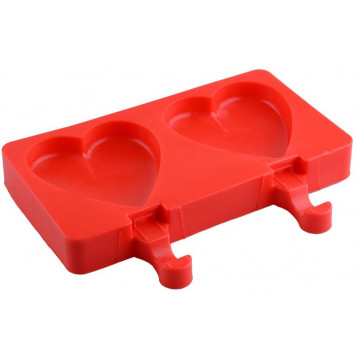 Форма силиконовая для мороженого Два сердца 82*88мм, 2 ячейки