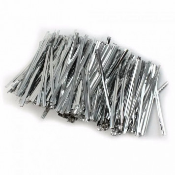 Твист-лента серебряная для пакетов, 20шт